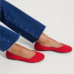 ROTHY’S The Flat in Bright Red Ballerinas Comfortable Lightweight Shoes